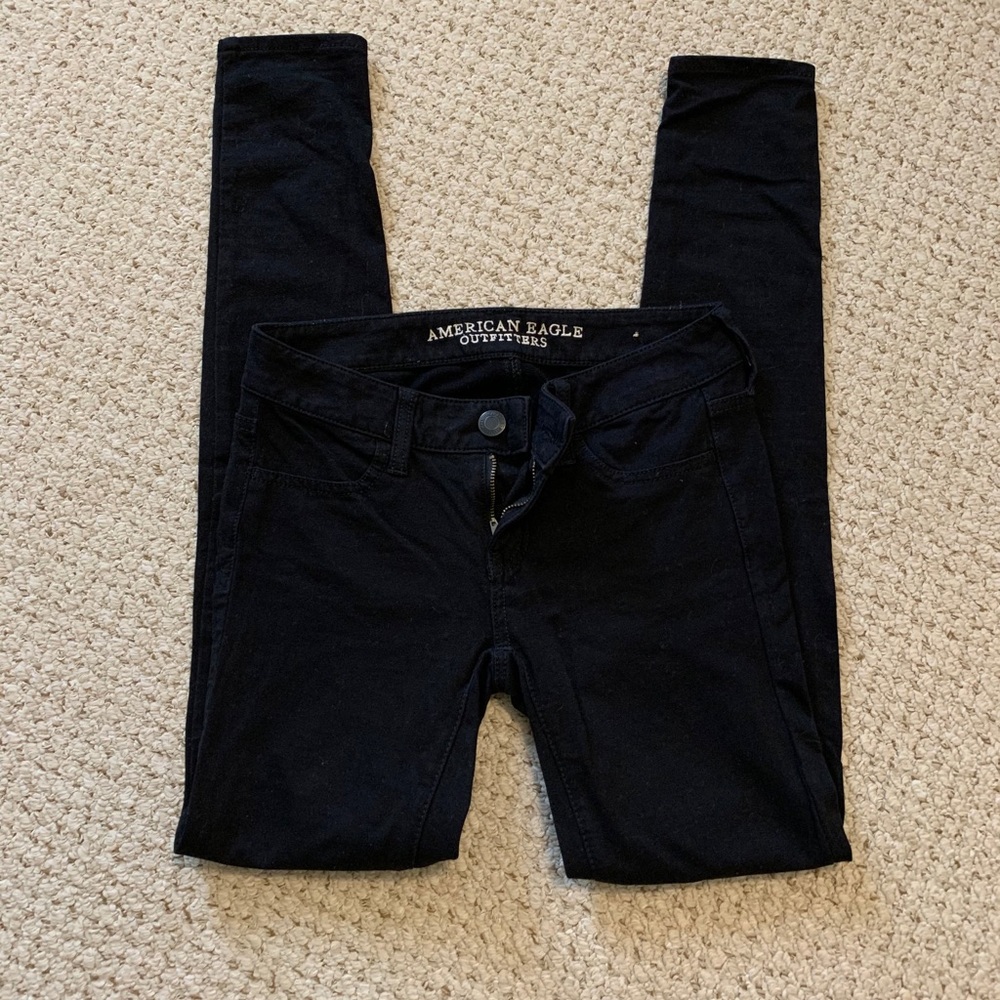 American Eagle Black Denim Jeggings Size 2